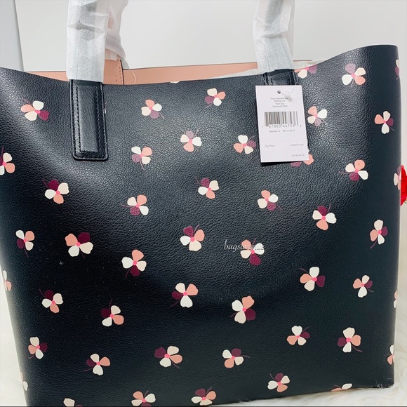 Black multi reversible pup floral Kate spade tote - Picture 7 of 8